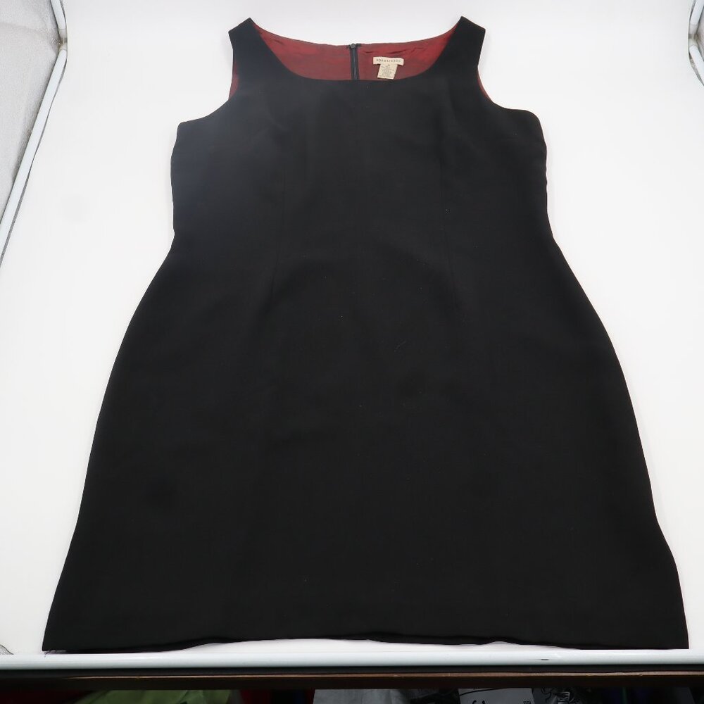 Apostrophe Womens Black Sleeveless Sheath Dress Red Lining Size 18 Side Slits